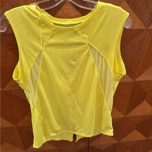Lucky in Love Vibrant Yellow Mesh Top
